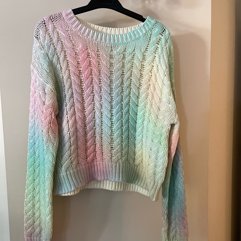 LINE Cotton Rainbow Sweater XS - Ombre Pink